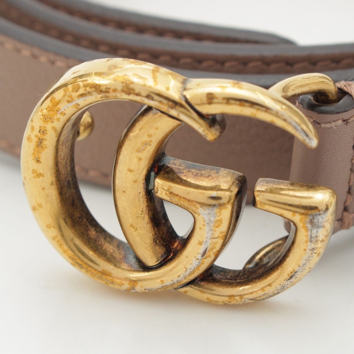 Gucci GG Marmon Leather Mini Belt Beige — view 3