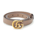 Gucci GG Marmon Leather Mini Belt Beige