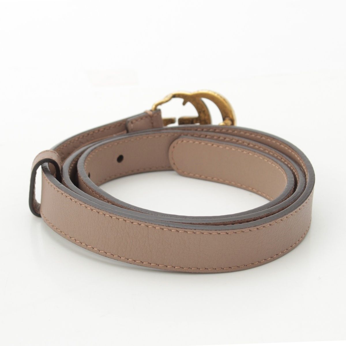 Gucci GG Marmon Leather Mini Belt Beige — view 2