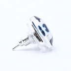 Chanel CC Logo Button Earrings 04 Camellia Clear Black White Resin — view 4