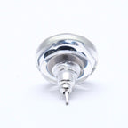 Chanel CC Logo Button Earrings 04 Camellia Clear Black White Resin — view 5