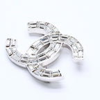 Chanel CC Logo Brooch 01 Metal Rhinestone Silver Clear — view 3