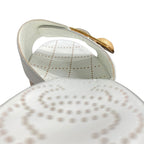 Chanel Sandals Leather Wood Heels White — view 9