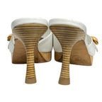 Chanel Sandals Leather Wood Heels White — view 3