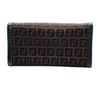 Fendi Wallet Zucca Pattern Bifold Brown Black Canvas Leather FF Logo Vintage — view 3