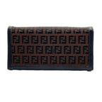 Fendi Wallet Zucca Pattern Bifold Brown Black Canvas Leather FF Logo Vintage — view 2