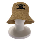 Celine Raffia Triomphe Bucket Hat L Beige — view 2