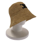 Celine Raffia Triomphe Bucket Hat L Beige — view 3