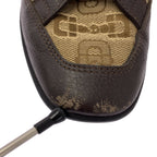 Gucci Leather Trim Logo Sneakers 34.5 Brown — view 7