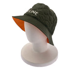Celine Quilted Logo Bucket Hat M Olive