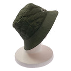 Celine Quilted Logo Bucket Hat M Olive — view 4