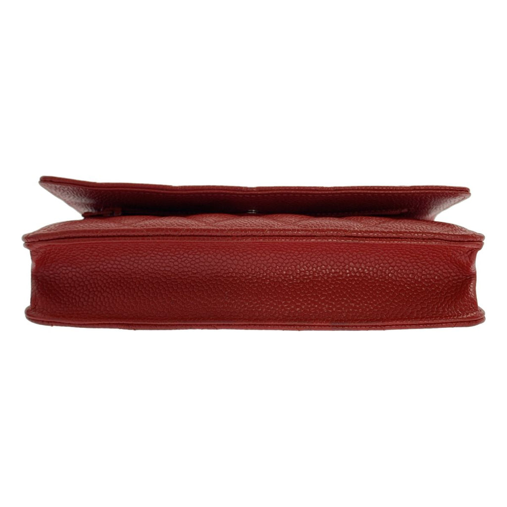 Chanel Caviar Leather Quilted Chain Wallet Shoulder Bag Bordeaux — view 7