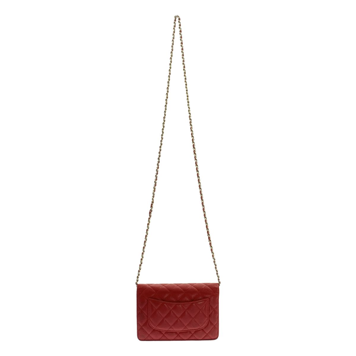 Chanel Caviar Leather Quilted Chain Wallet Shoulder Bag Bordeaux — view 2