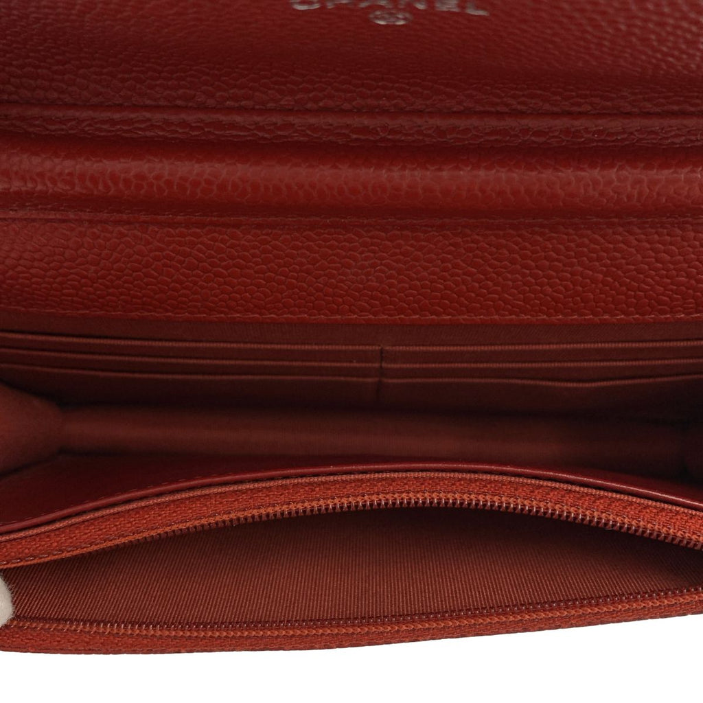 Chanel Caviar Leather Quilted Chain Wallet Shoulder Bag Bordeaux — view 5