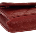 Chanel Caviar Leather Quilted Chain Wallet Shoulder Bag Bordeaux — view 8