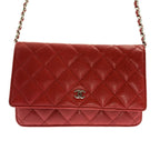 Chanel Caviar Leather Quilted Chain Wallet Shoulder Bag Bordeaux — view 3