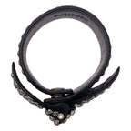 Saint Laurent Paris by Hedi Slimane Ribbon Studded Leather Bracelet Black Silver — view 4