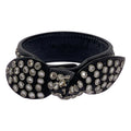 Saint Laurent Paris by Hedi Slimane Ribbon Studded Leather Bracelet Black Silver