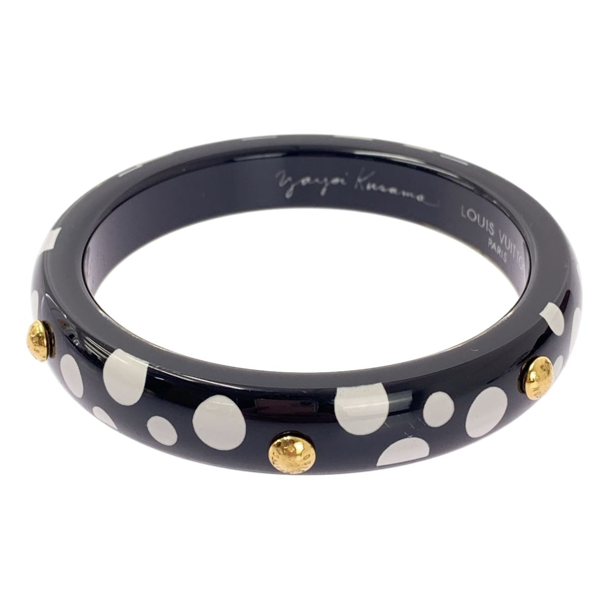 Louis Vuitton Yaoyoi Kusama Yayoi Dot Infinity PM Bangle Bracelet Black White — view 3
