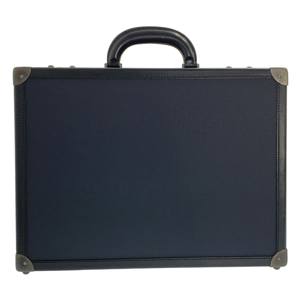Bottega Veneta Leather Attache Case Navy Black Handbag — view 2