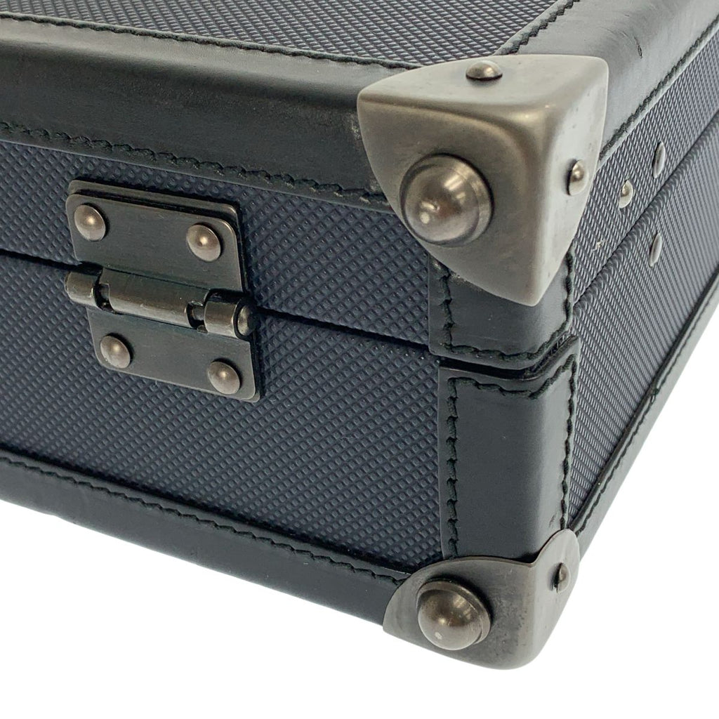 Bottega Veneta Leather Attache Case Navy Black Handbag — view 7