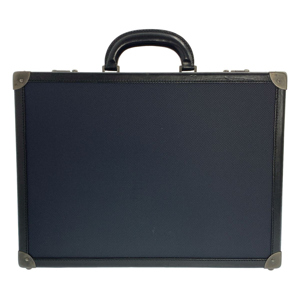 Bottega Veneta Leather Attache Case Navy Black Handbag