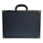 Bottega Veneta Leather Attache Case Navy Black Handbag