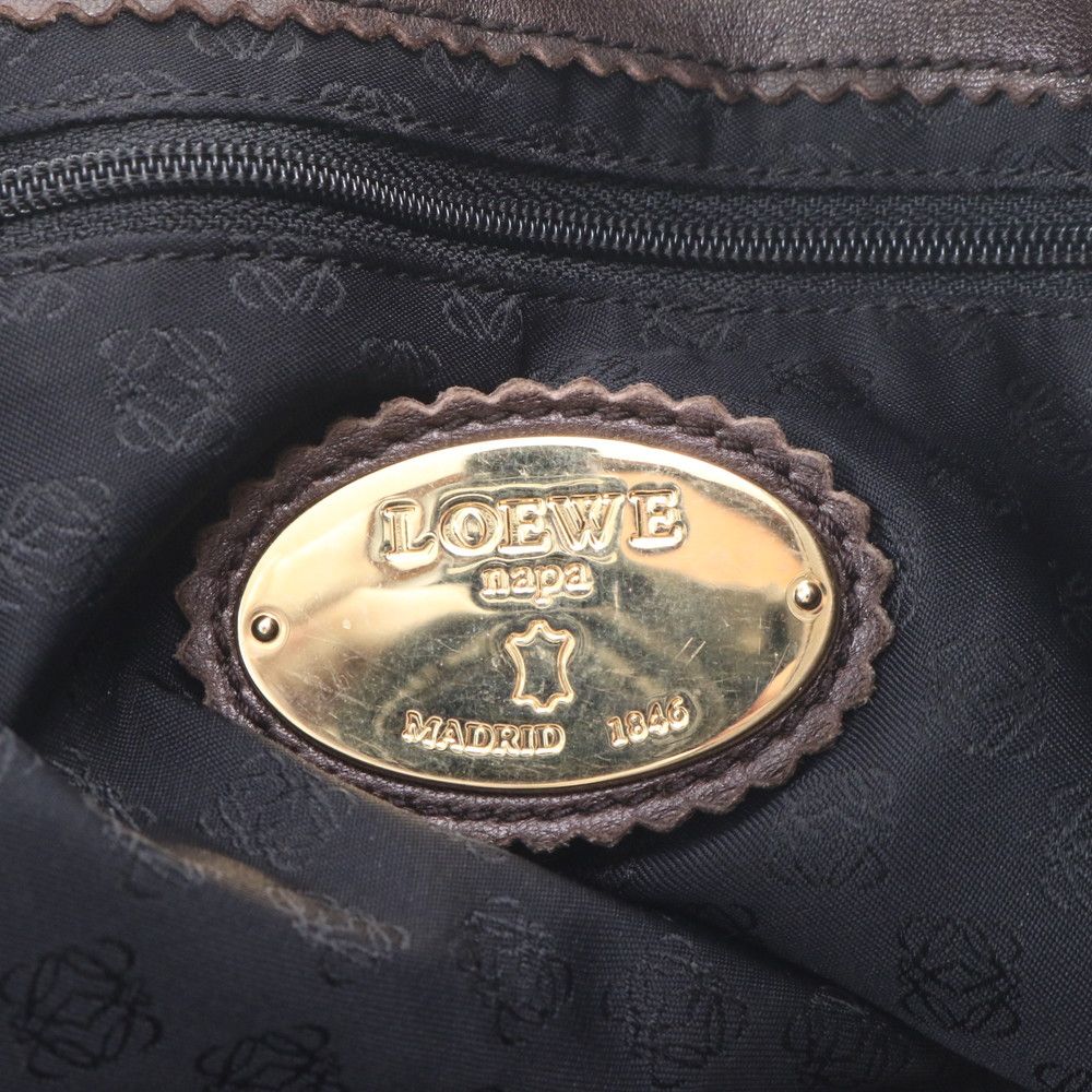 Loewe Anagram Nappa Leather Tote Shoulder Hand Brown — view 8