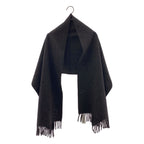Dior Cashmere Logo Fringe Large Scarf Dark Brown