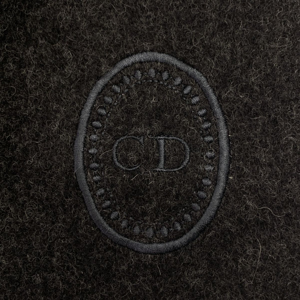 Dior Cashmere Logo Fringe Large Scarf Dark Brown — view 4