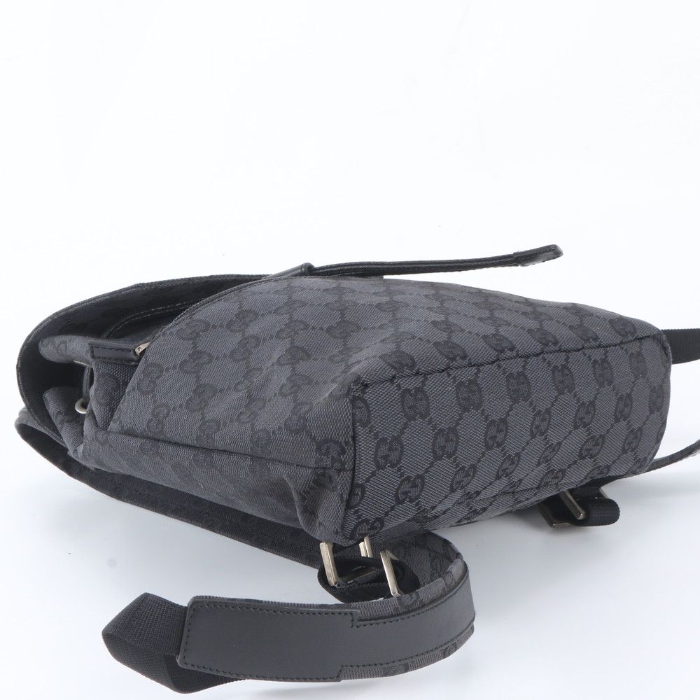 Gucci GG Canvas Leather Backpack Black — view 5