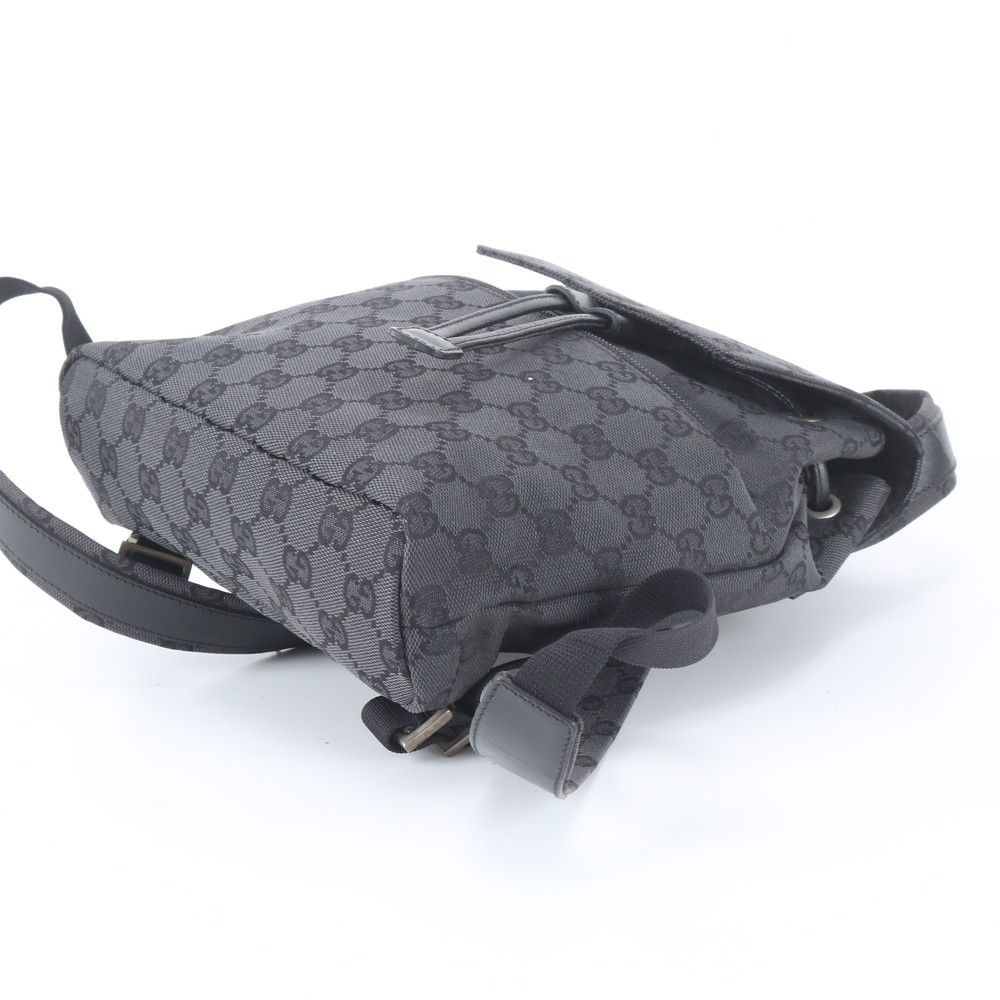 Gucci GG Canvas Leather Backpack Black — view 4