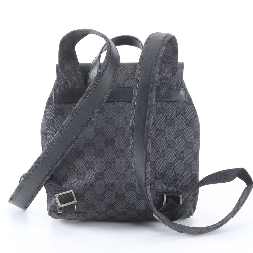 Gucci GG Canvas Leather Backpack Black — view 3