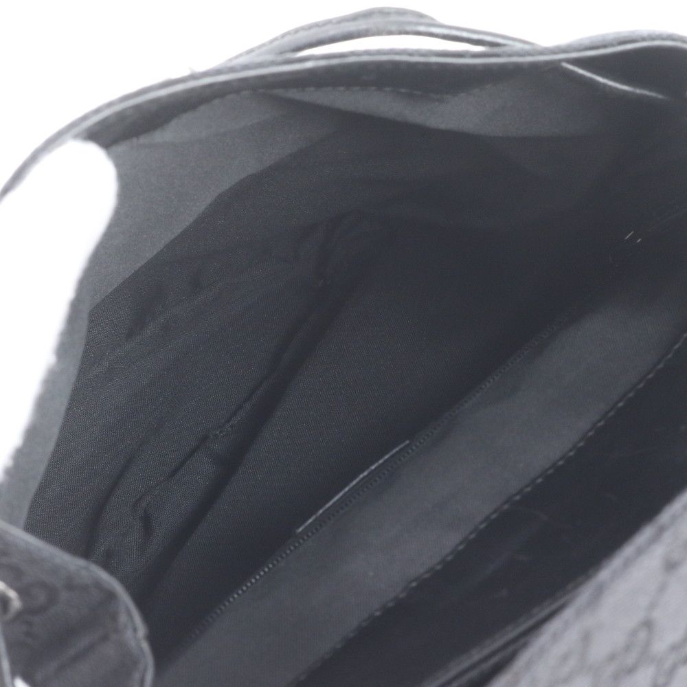 Gucci GG Canvas Leather Backpack Shoulder Bag Black — view 7