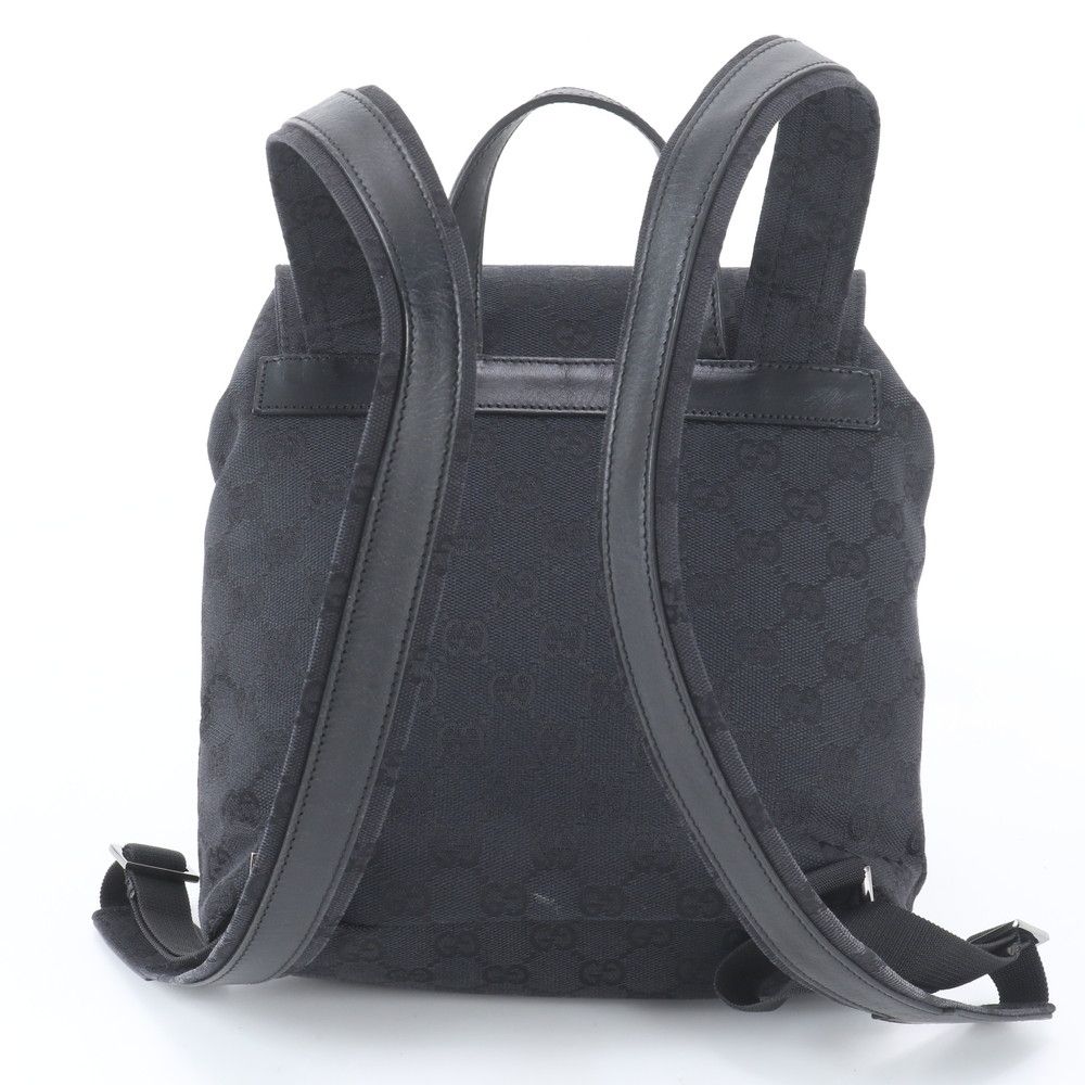 Gucci GG Canvas Leather Backpack Shoulder Bag Black — view 3