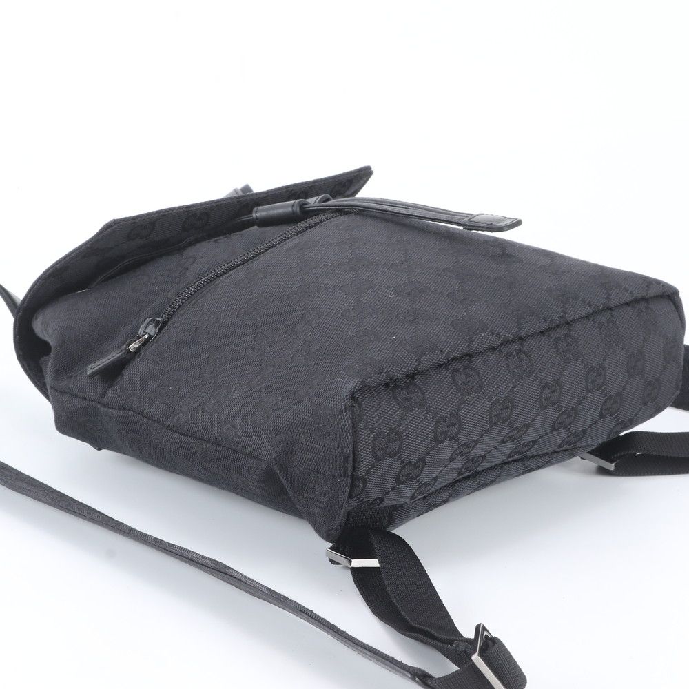 Gucci GG Canvas Leather Backpack Shoulder Bag Black — view 5