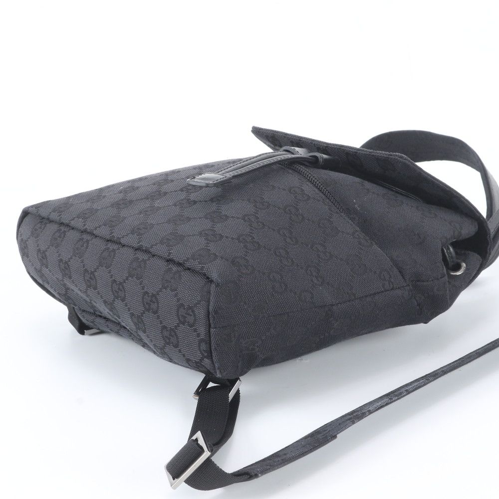Gucci GG Canvas Leather Backpack Shoulder Bag Black — view 4