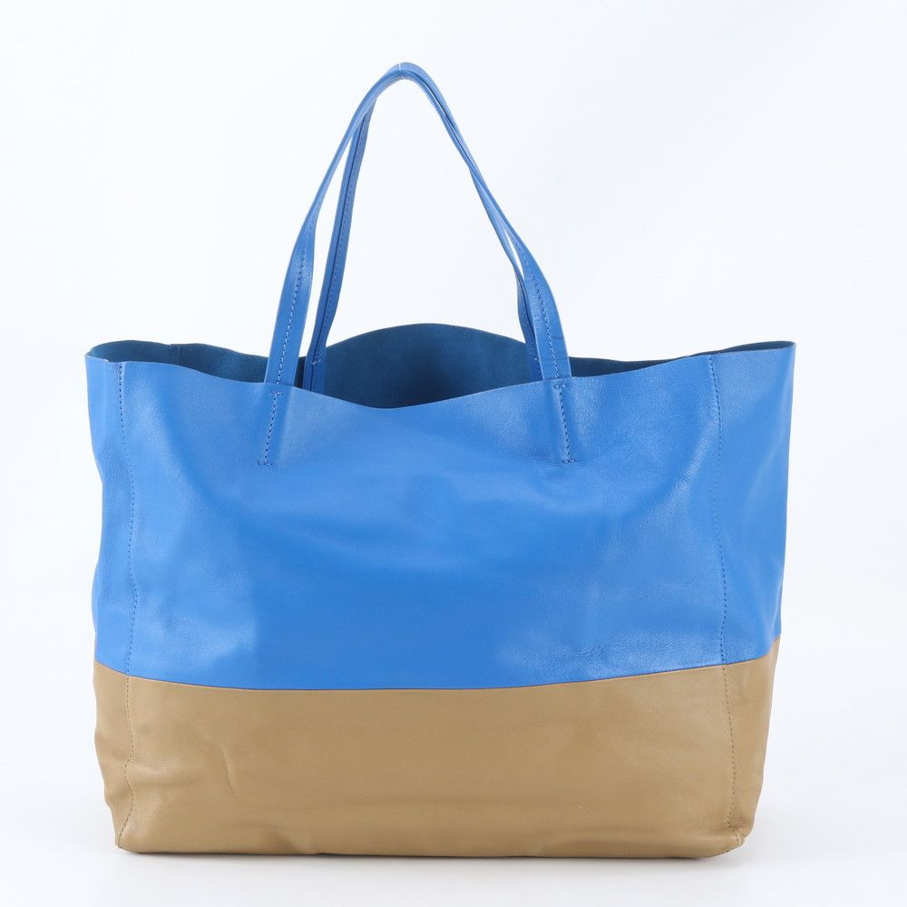 Celine Horizontal Cabas Bicolor Leather Tote Shoulder Business — view 3