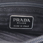 Prada Tessuto Nylon Triangle Logo Leather Tote Shoulder Hand — view 8