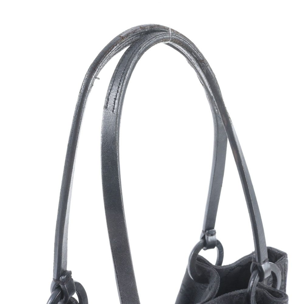 Gucci GG Canvas Pouch Leather Tote Shoulder Hand Black — view 3