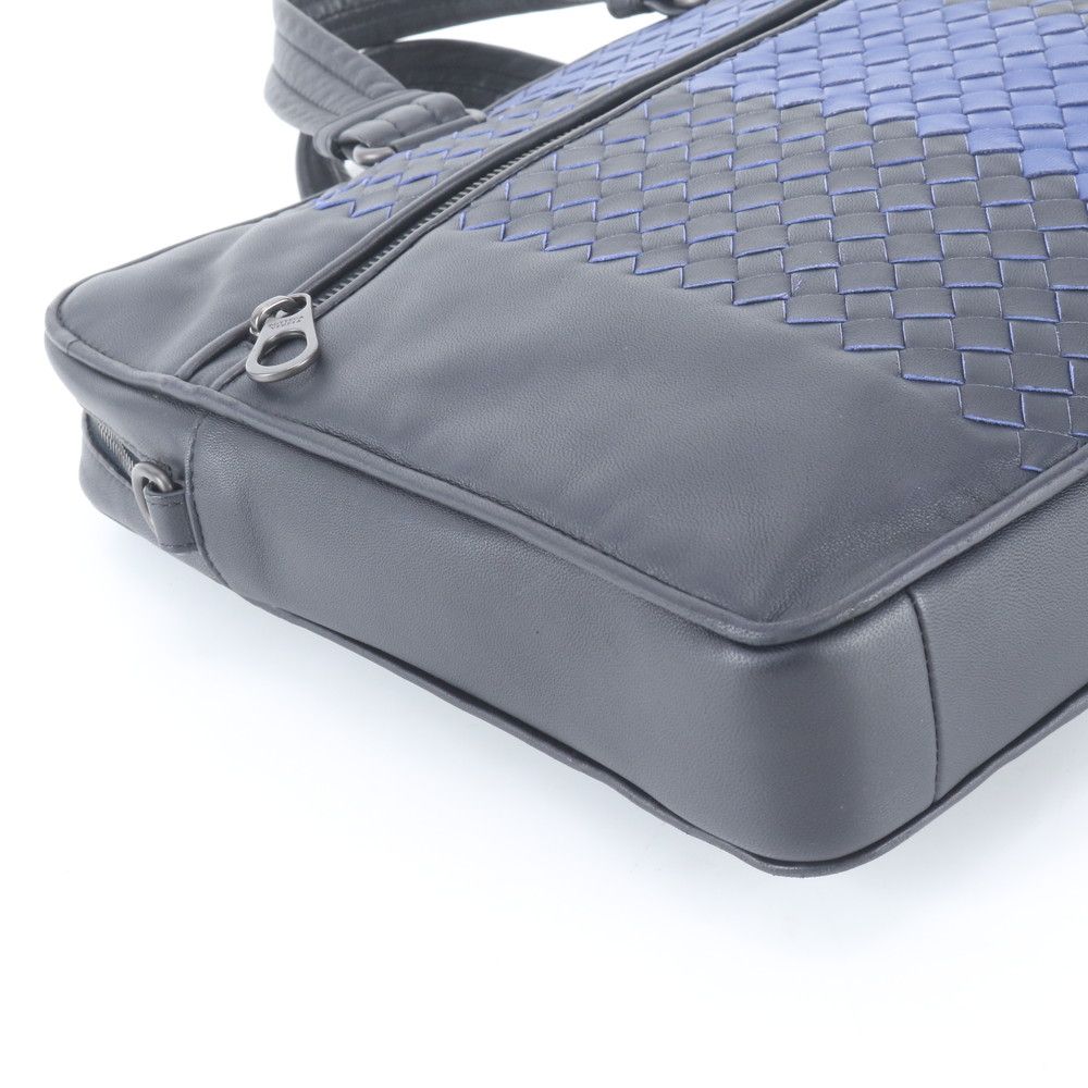 Bottega Veneta Intrecciato Leather Business Briefcase Black — view 6