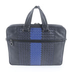 Bottega Veneta Intrecciato Leather Business Briefcase Black — view 3