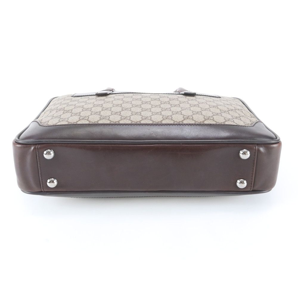 Gucci GG Supreme Leather Business Document Briefcase Brown — view 5