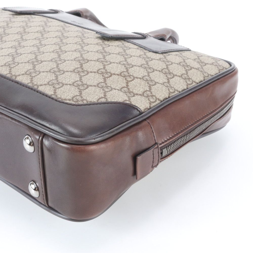 Gucci GG Supreme Leather Business Document Briefcase Brown — view 4