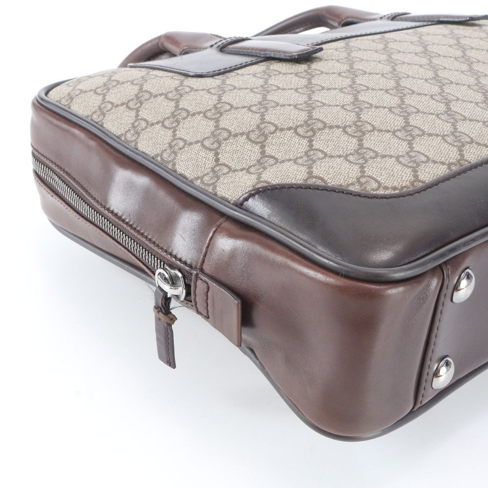 Gucci GG Supreme Leather Business Document Briefcase Brown — view 6