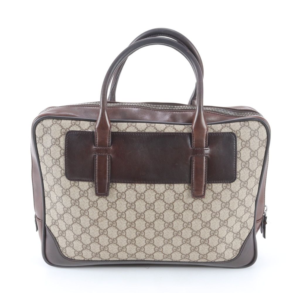 Gucci GG Supreme Leather Business Document Briefcase Brown — view 3