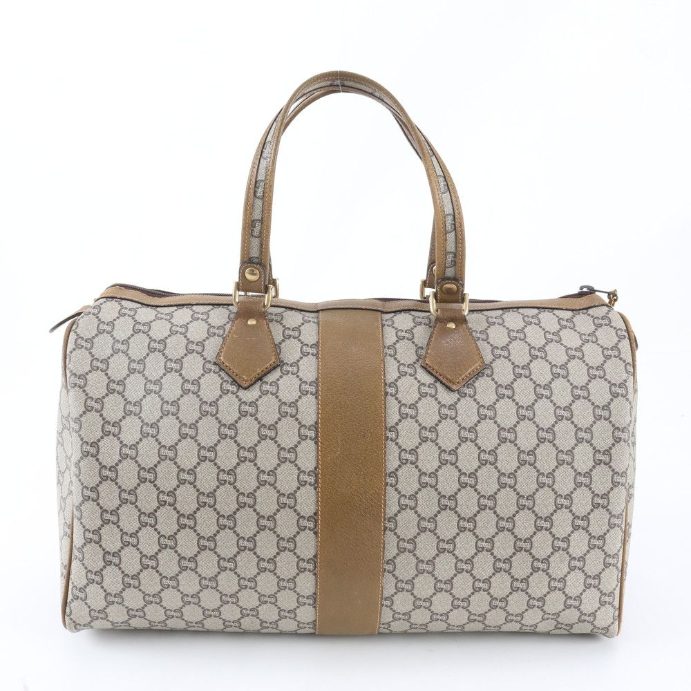 Gucci Vintage GG Plus Leather Boston Bag Tote Carry — view 3