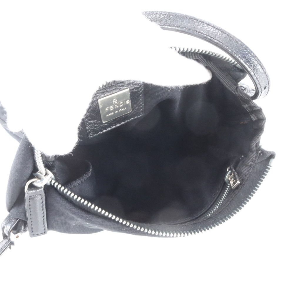 Fendi FF Logo Mamma Bucket Leather Shoulder Bag Hand Black — view 7