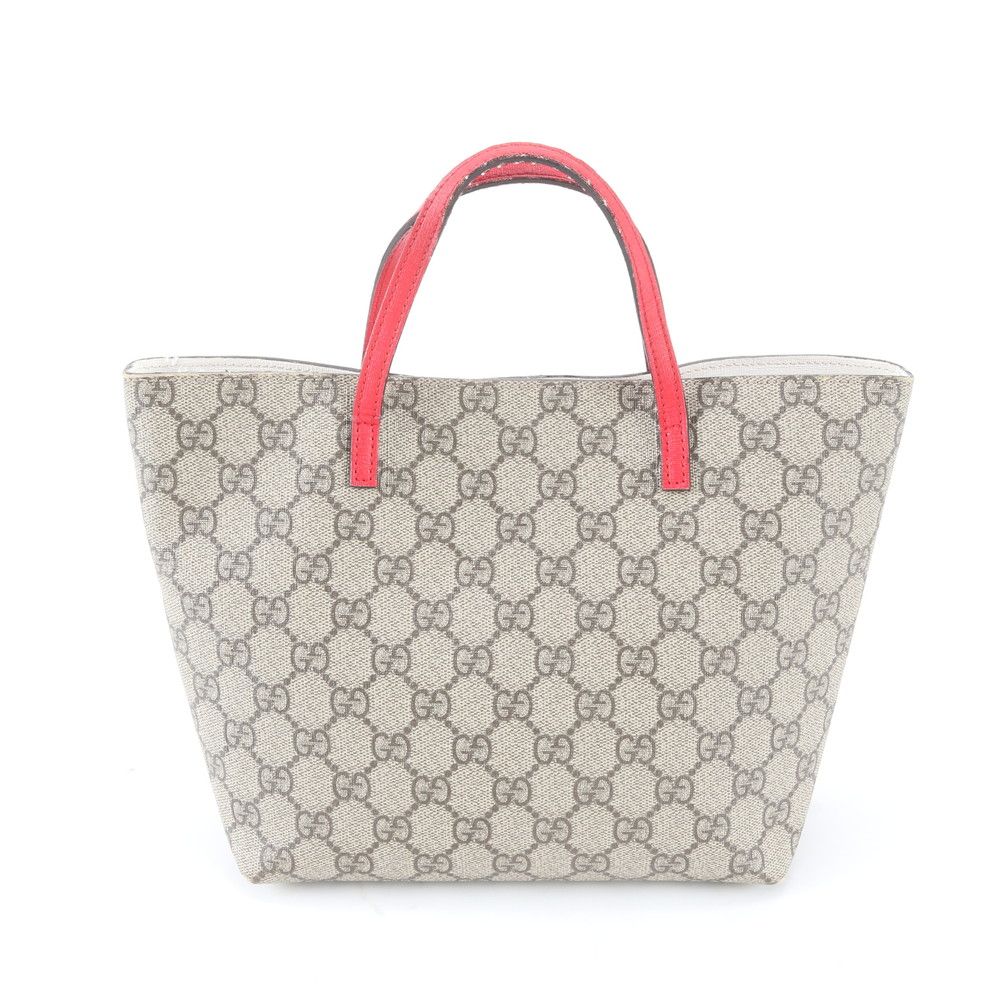 Gucci GG Supreme Ribbon Motif Leather Handbag Tote — view 3