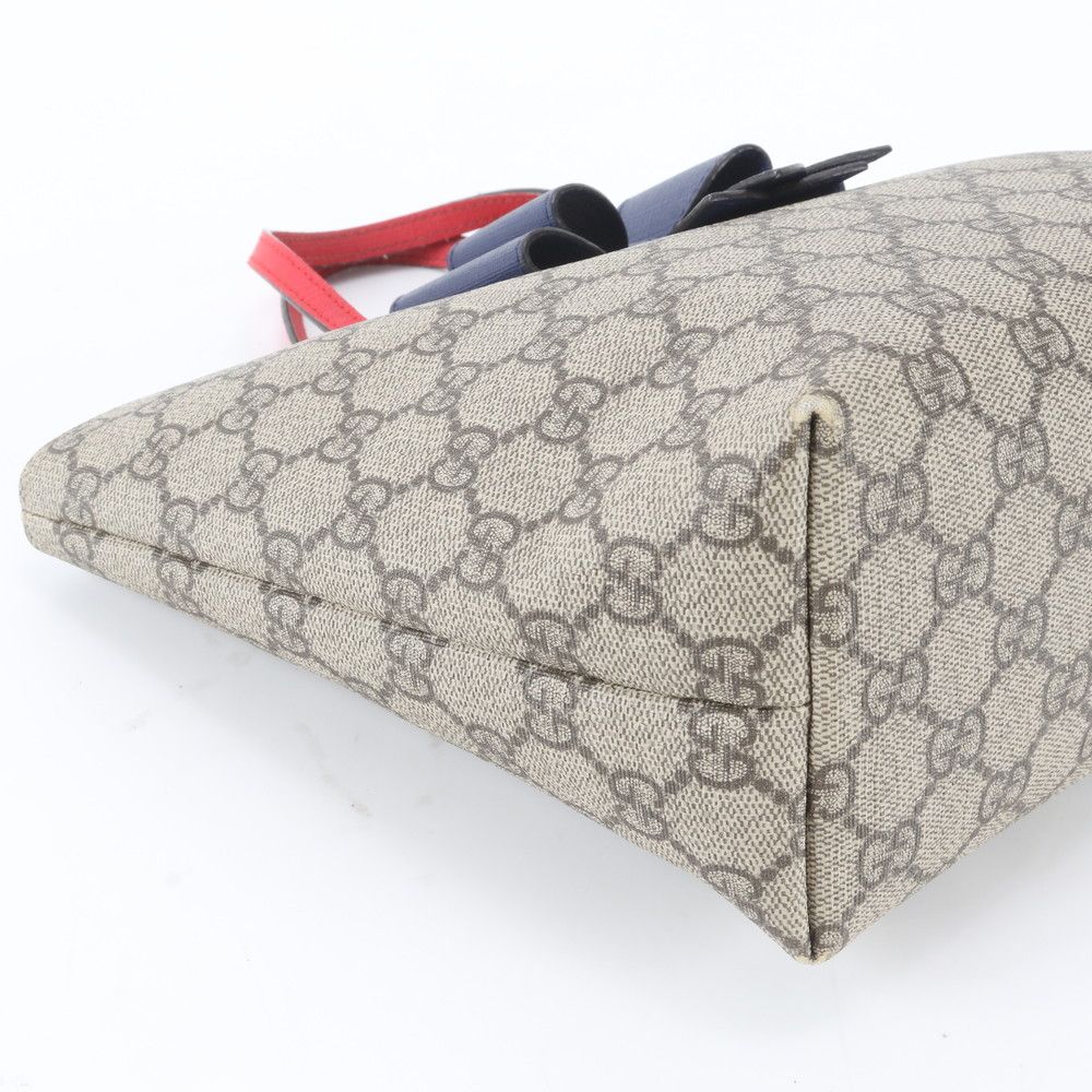 Gucci GG Supreme Ribbon Motif Leather Handbag Tote — view 6